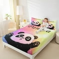 thumbnail image 4 of Feelyou Kawaii Panda Child Full Size Sheets, Glitter Stars Galaxy Bed Sheets, Dreamy Cartoon Rainbow Sheet Sets, Breathable Home Decor, 4pcs, 4 of 7
