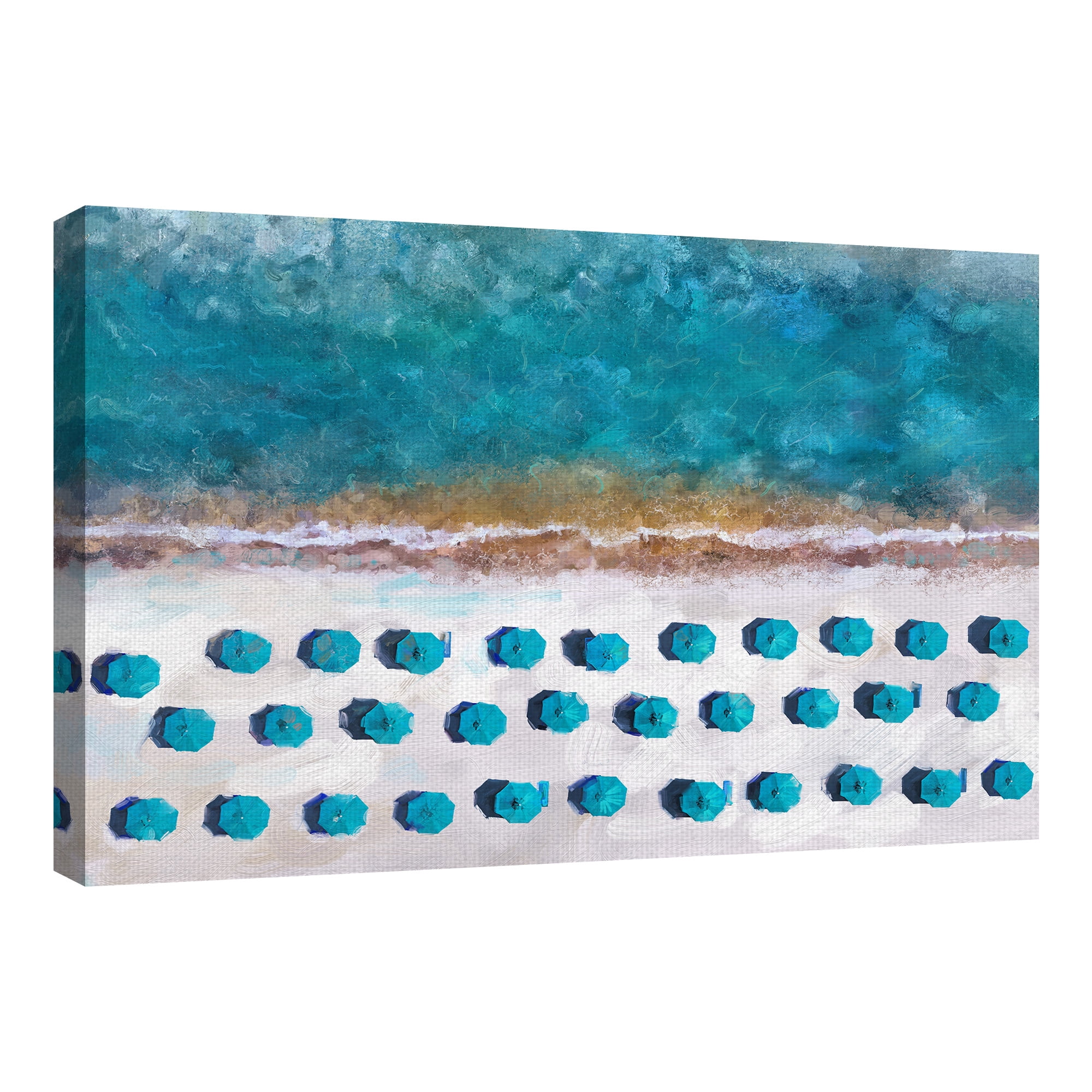 Masterpiece Art Gallery Aerial Blues Coastal By Studio Art Canvas Art Print 24" x 36"