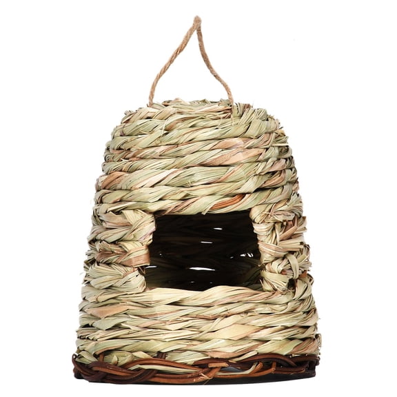 SDFGTstore Hand Woven Bird Straw House Grass Bird Hut for Outdoors Hanging Natural Hummingbird Houses for Nesting Roosting