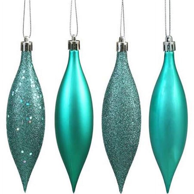 Vickerman N500184 5.5 in. Gunmetal Drop 4 Finish Assorted Color Christmas Ornament - 8 per Box