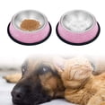 thumbnail image 4 of Cuencos para gatos con diamantes de imitación para mascotas Triumilynn, de acero inoxidable, color r, 4 of 7