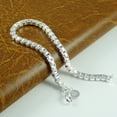 thumbnail image 6 of Ayyufe Bracelet Silver Plated Box Chain Unisex Bracelet Bangle for Banquet, 6 of 7