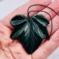 thumbnail image 2 of Jasper Carved Pendant Leaf Bead | 50x50x9mm | Dark Green | 1 Bead |, 2 of 12