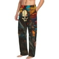 thumbnail image 6 of Sigee Vibrant Skull Soldier print Men's Pajama Pants Lounge Sleep Bottoms with Elastic Waistband and Pockets-Small, 6 of 6
