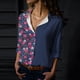 thumbnail image 3 of Tops a la moda para mujer, camisetas casuales con estampado divertido y cuello vuelto, camisa con estampado de blusa Fridja  czfsfas6093, 3 of 6