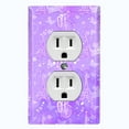 thumbnail image 1 of Metal Light Switch Plate Cover Romantic Paris Eiffel Tower Bicycle Cupid Purple PRS019, 1 of 13