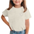 thumbnail image 2 of LJEFF Girls Cute Print Rhinestone T-Shirt, Short Sleeved Cotton Crew Neck Comfort Summer Casual Tee Beige Size 8 Yres, 2 of 7