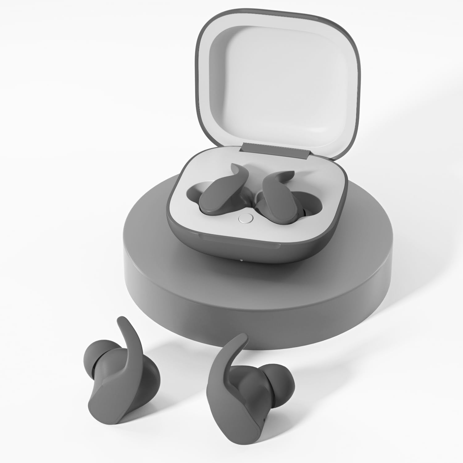 COBY Sports True Wireless Earbuds, Noise-Isolating Bluetooth Earbuds with Secure-Fit Ear Tips, Gray
