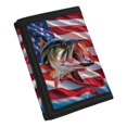 thumbnail image 2 of CHAQLIN Polyester Fabric Children's Trifold Wallet with Bass American Flag, Lightweight Foldable Youth Wallet for Outdoor and Travel, 2 of 7