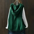 thumbnail image 6 of Fengqque Women's Knitted Sweater Hooded Sleeveless Vest Cardigan Button Loose Long V Neck Pockets Knit Outwear Top Green 4(S), 6 of 9