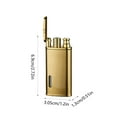 thumbnail image 3 of Windproof Lighter Metal Lighter Men's Gift Inflatable Lighter Gold Black Silver 6.9x3cm, 3 of 5