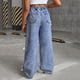 thumbnail image 5 of Cowsor Girls Baggy Jeans Distressed Denim Pants Elastic Waist Wide Leg Jeans for Girls Kids Loose, 5 of 5