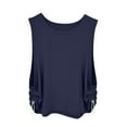 thumbnail image 6 of Women's Crop Tank Tops Lightweight Workout Sleeveless Shirts Loose Fit Gym Yoga Top with Side Ruched Elastic Buckle, 6 of 7