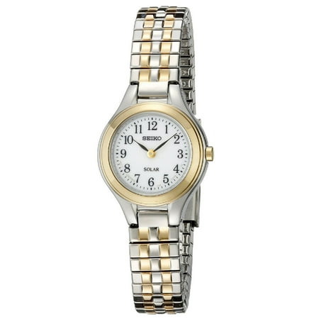 Seiko SUP100 Women's Core Solar White Dial Two Tone Steel Power Reserve Watch