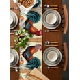thumbnail image 5 of Retro Rooster Burlap Cotton Table Runner 13x36 Inches Short, Farmhouse Vintage Summer Botanical Farmhouse Table Runners, Outdoor Dining Tablecloths Decor for Baby Shower/Party/Wedding, 5 of 6