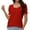 Red, variant on Womens Summer Tops Casual Square Neck Short Sleeve T Shirts