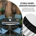 thumbnail image 2 of Thin Grey White Line Round Tablecloth for 45-54 Inch Tables, Fitted Table Cover with Elastic Edge, American Flag Star Waterproof Outdoor Table Cloth Protector for Patio Garden Dinner Picnic, 2 of 9