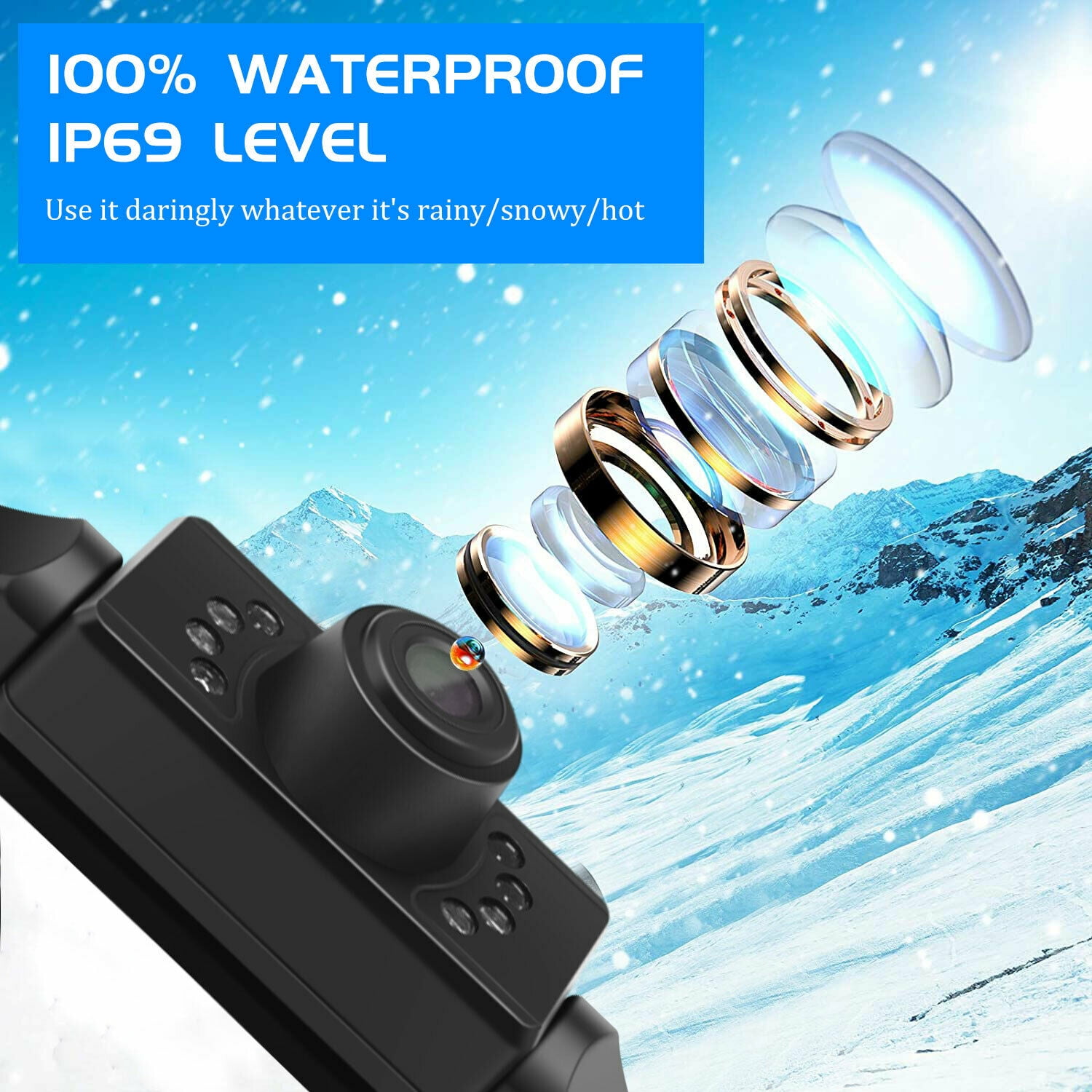 【360°Rotatable】 Backup Camera for Car Truck AHD 720P Back Up Camera for  Cars RV Front Rear View Reverse Camera Super Night Vision IP69K Waterproof