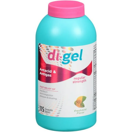 Di-Gel Regular Strength Freshmint Flavor Antacid & Antigas, 115 count