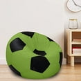 thumbnail image 2 of Ample Decor Soccer Leatherette Bean Bag Cover (Filler Not Included), Double Stitched, Ideal for Children and Teenagers - Green & Black, 2 of 6