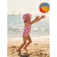 thumbnail image 4 of BemeyourBBs Toddler Baby Girl Swimsuit One Piece Swimsuit Infant Girl Bathing Suit Strawberr Bow Cherry Print Sleeveless Tie Shoulder Swimwear with Swim Cap Summer Beachwear, 4 of 9