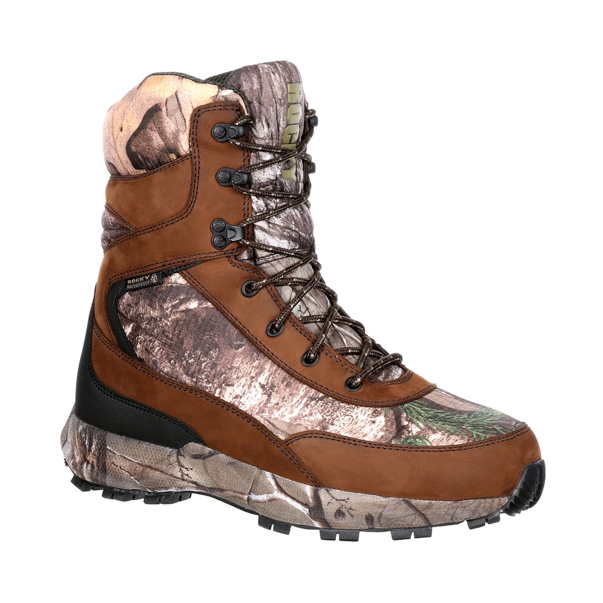 Orange Camo Print Men's Boots