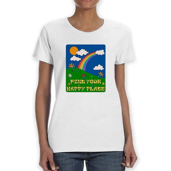 Find Your Happy Place. Shaped T-Shirt Women -Image by Shutterstock, Female x-Large