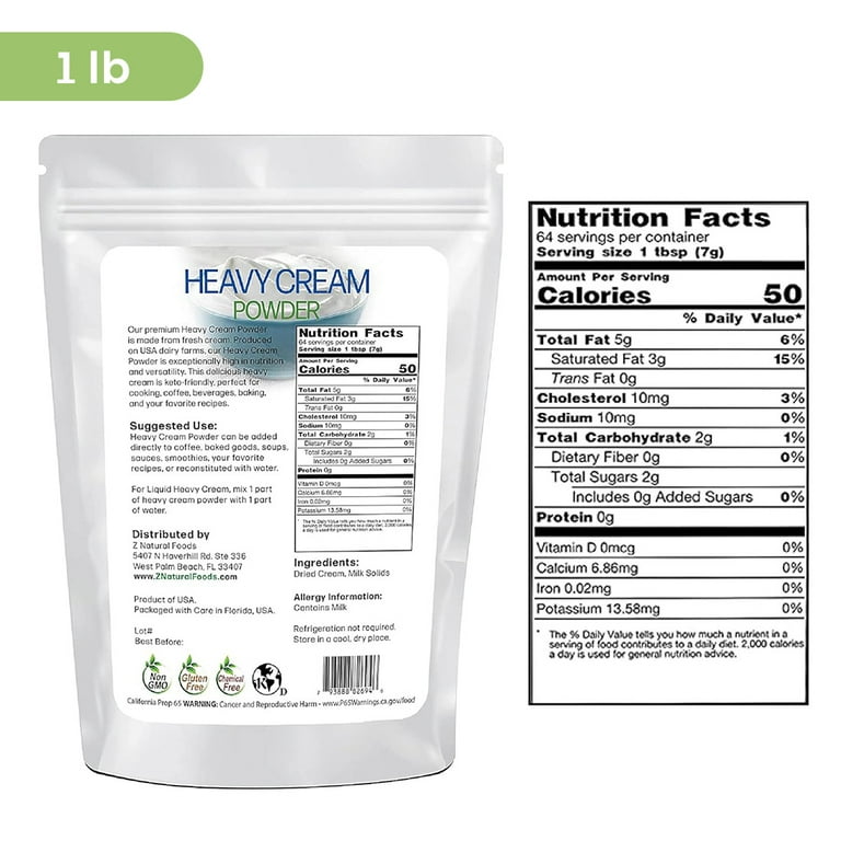 Judee's Heavy Cream Powder 1.5 lb (24oz) - GMO and Preservative Free -  Produced in the USA - Keto Friendly - Add Healthy Fat to Coffee, Sauces, or