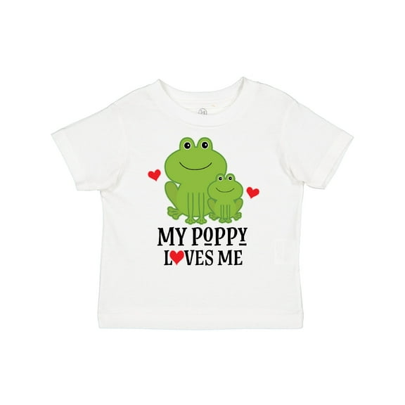 Inktastic My Poppy Loves Me Grandson Frog Gift Boys Toddler T-Shirt