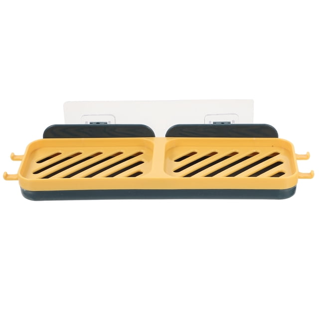 Jabonera adhesiva para ducha de 2 rejillas, para pared, para baño