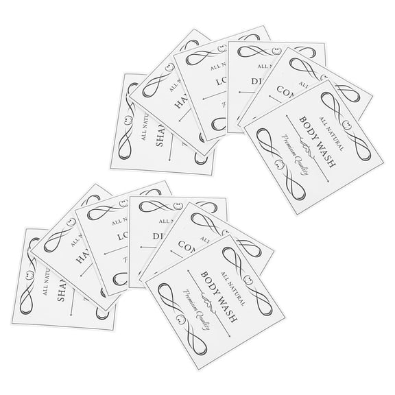 Niceauty 12Pcs Waterproof Labels for Oil Bottles PVC Self-Adhesive Minimalist Design for Bathroom Users