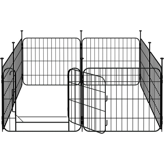 Renwick 8 Panels 24" Tall Foldable Dog Playpen Panels, Black