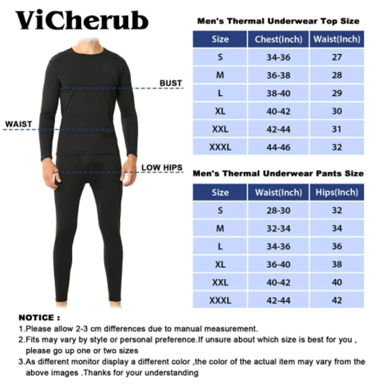 Mens Thermal Underwear Set, Fleece Long Johns for Men Extreme Cold Winter -  XXL 