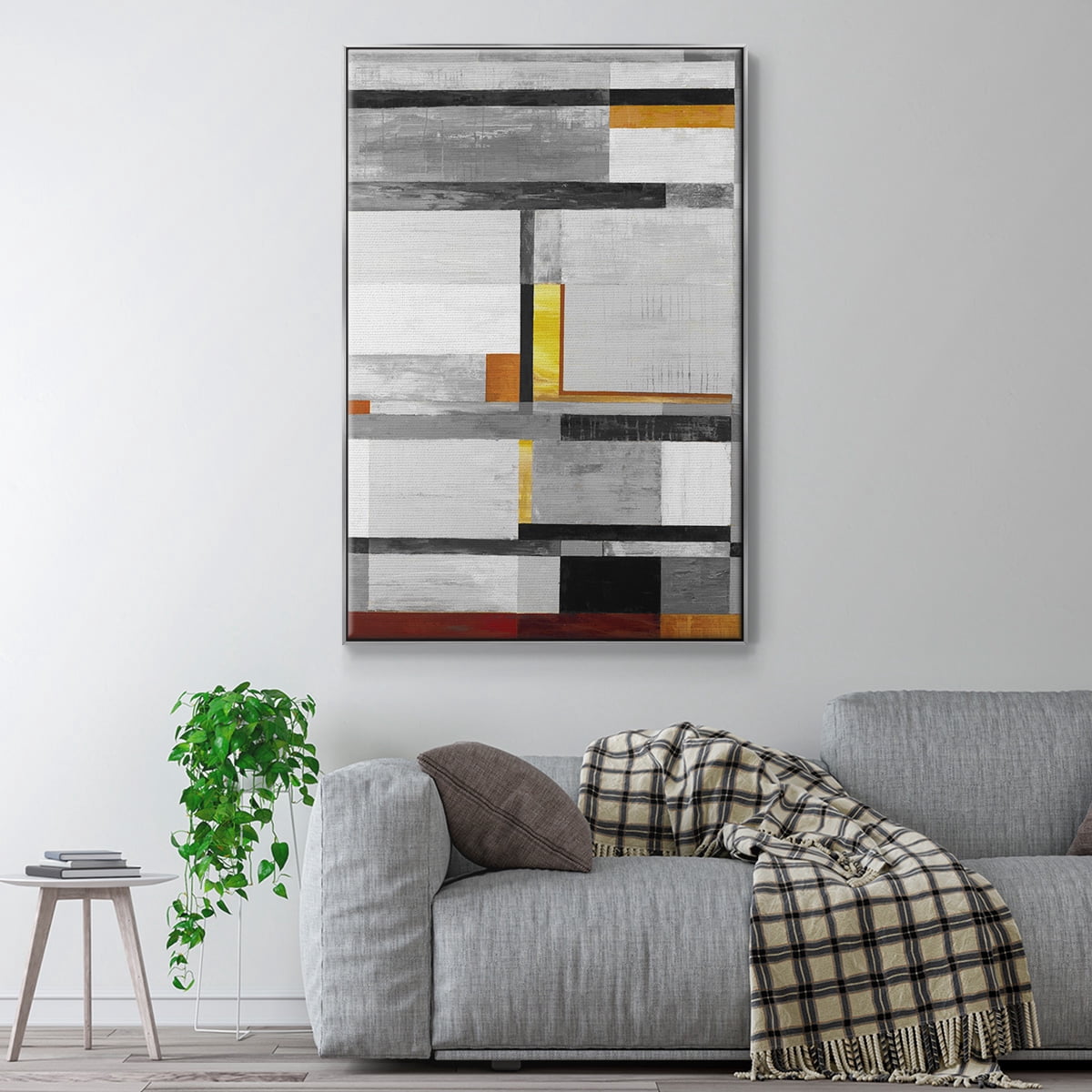Retro Spectrum V7 Framed Premium Gallery Wrapped Canvas - Ready to Hang - 17 x 25 - Silver Floating Frame