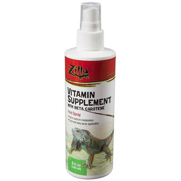 Zilla Vitamin Supplement with Beta Carotene [Reptile, Supplements] 8 fl. oz (236 ml)