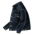 thumbnail image 5 of Abrigo vaquero para hombre, mangas anchas, chaqueta vaquera de otoño, para hombre, azul, holgado, a la moda, talla grande, vintage, entrega rápida, bajo coste a bordo GL, 5 of 5