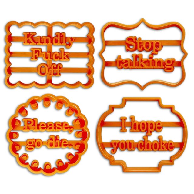 Molde de galletas marco de bricolaje estampado de estampilla moldes de galletas moldes de chocolate fiesta de cumpleaños para hornear decoración gruesa 1 cm 4pcs Inevent HA047916-01