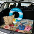 thumbnail image 2 of DISNIMO Universal Car Trunk Mat 29" x 39" Hummingbird Flower Printed Durable Scratch-Proof Back Cargo Mat with Non-Slip Backing All Weather Pet Cargo Liner Suitable for Most Cars Models, 2 of 7