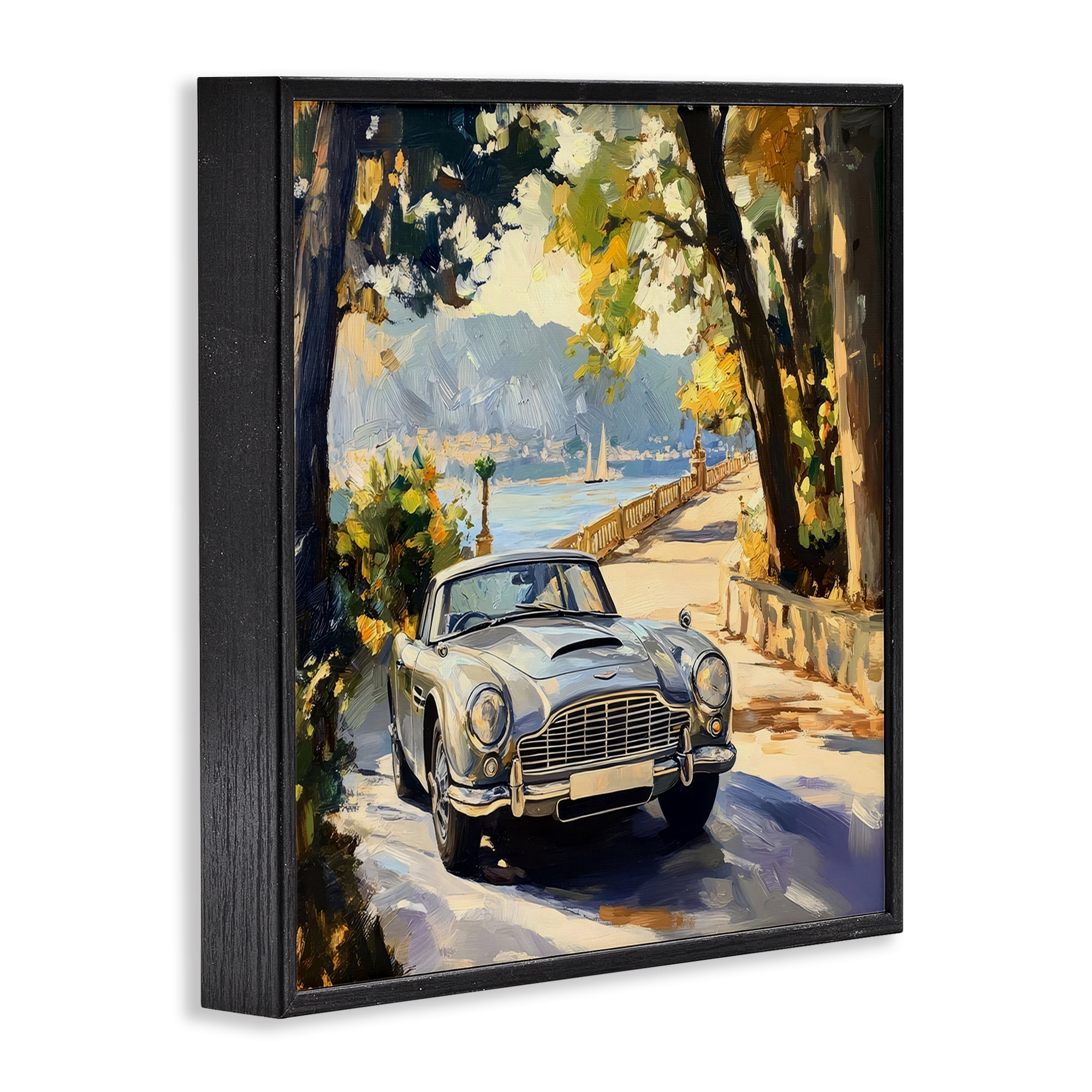 Stupell Industries Classic View of Seaside Drive Black Framed Giclee Art, design by Creative Studio