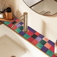 thumbnail image 2 of Yayeee Faucet Mat for Kitchen Sink 14.7" Diatomite Long Splash Guard Pad, Red and Purple Plaid Pattern, 2 of 7