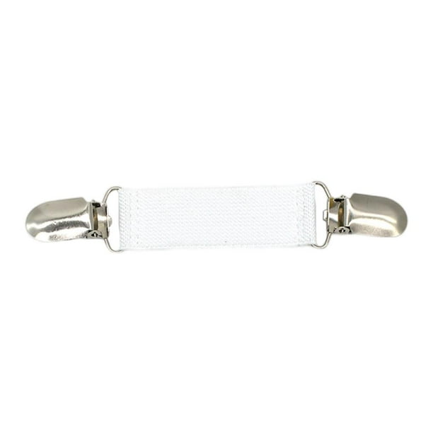 Blusa de mujer de moda con correas y cuello camisero, suéter, cárdigan con clip de aleación blanco