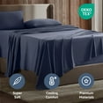 thumbnail image 2 of Nestl Twin Sheet Sets, 1800 Series Deep Pocket 3 Piece, Soft Microfiber Kids Bedding Set, NAVY BLUE sheets, 2 of 8