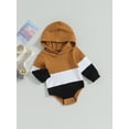 thumbnail image 4 of Elippeo Baby Long Sleeve Jumpsuit 6M 12M 18M 24M 3Y Contrast Color Toddler Ribbed Hooded Rompers for Newborn Infant Cute Clothes, 4 of 9
