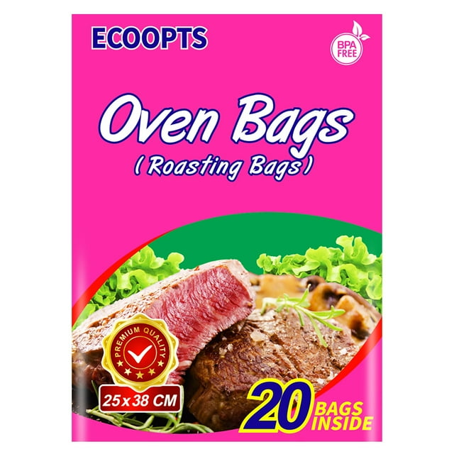 Oven Bags Small Size Cooking Roasting Bags for Chicken Meat Ham Seafood Vegetable - 20 Bags (10 x 15 IN)