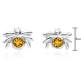 thumbnail image 4 of Cute Petite Spider Yellow CZ .925 Silver Stud Earrings, 4 of 4
