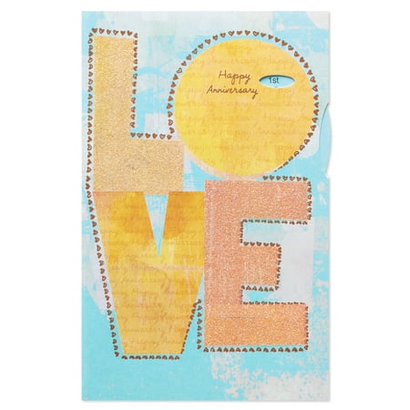 American Greetings Lasting Love Anniversary Card for Couple with Glitter