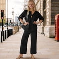 thumbnail image 2 of Mercatoo Cotton Linen Sets for Girls 2 Piece Button Blouse 𝐃ressy Tops and Wide Leg Pants Summer Shirts Teens Casual Beach Clothes, 2 of 9