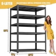 thumbnail image 2 of Garage Racks for Storage，6-Tier Adjustable Garage Shelving Storage Shelves,3600LBS Capacity Heavy Duty Shelving for Carport Warehouse Basement,82" H x40 W x18" D, 2 of 8