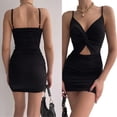 thumbnail image 2 of V Neck Beach Dress Lightweight Breathable Fabric Adjustable Shoulder Ties Sleeveless Short Dress For Daily Occasion, 2 of 9