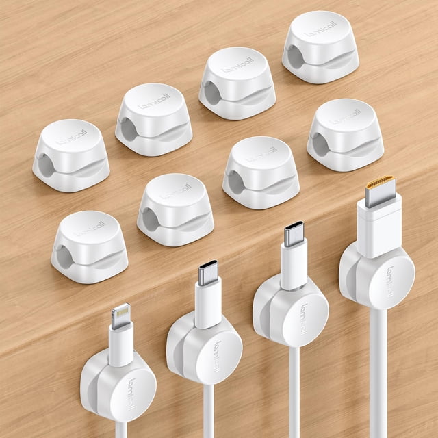 Organizador de cables Lamicall Spring Cords Holder, paquete de 12